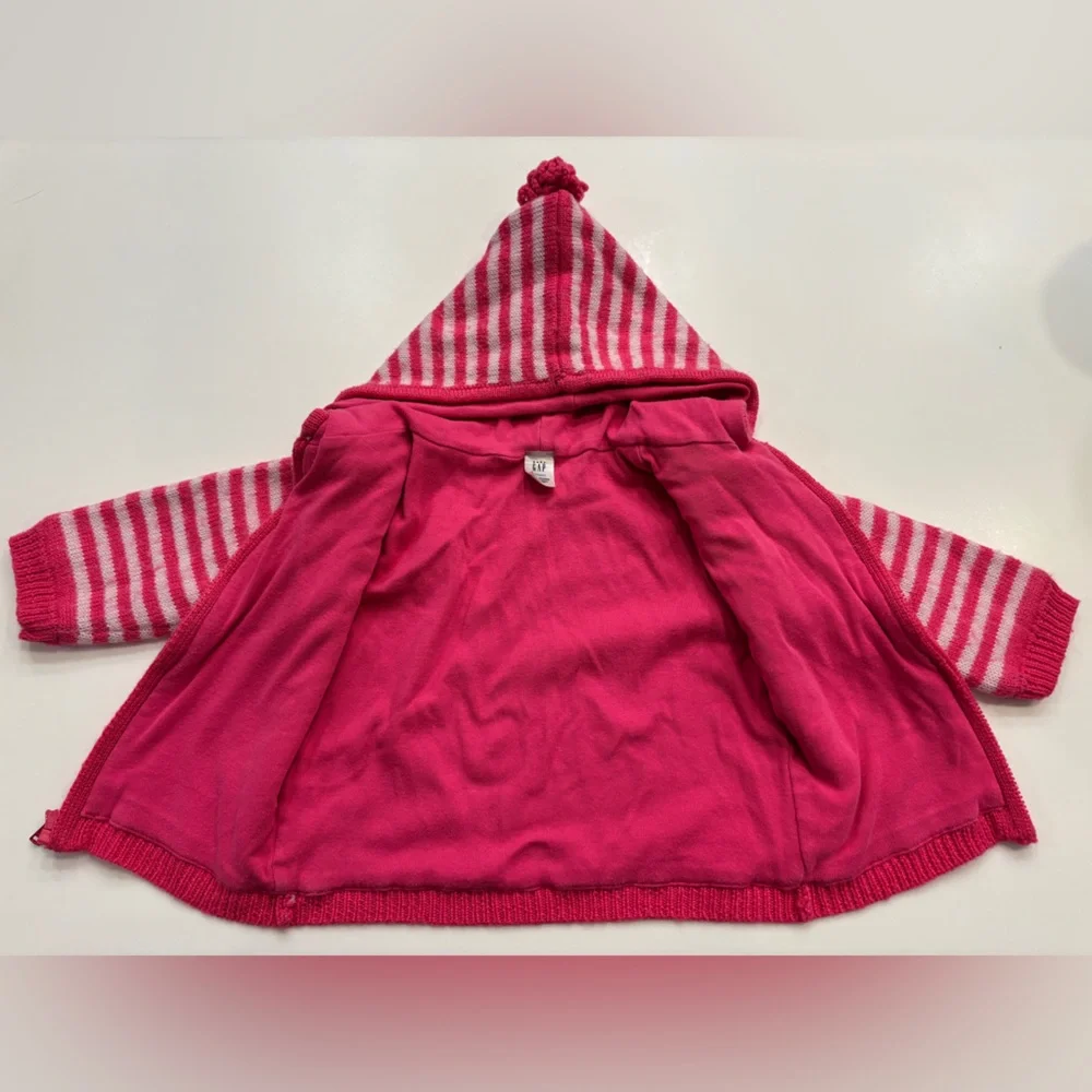 GAP: Pink and White Striped Toddler Jacket